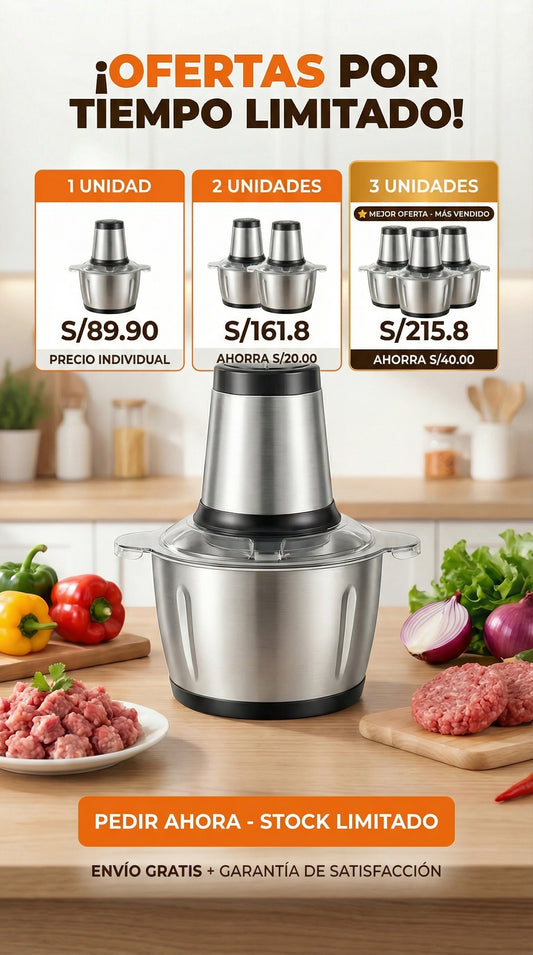 PICADORA / PROCESADORA DE ALIMENTOS 2L PRO – ACERO INOXIDABLE