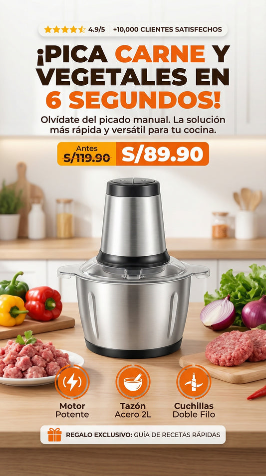 PICADORA / PROCESADORA DE ALIMENTOS 2L PRO – ACERO INOXIDABLE